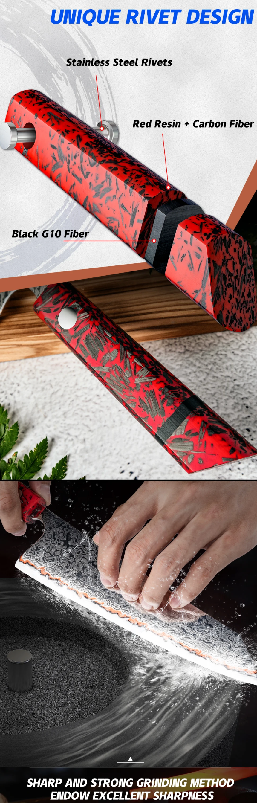 Akaryu set of 2 premium Damascus knives