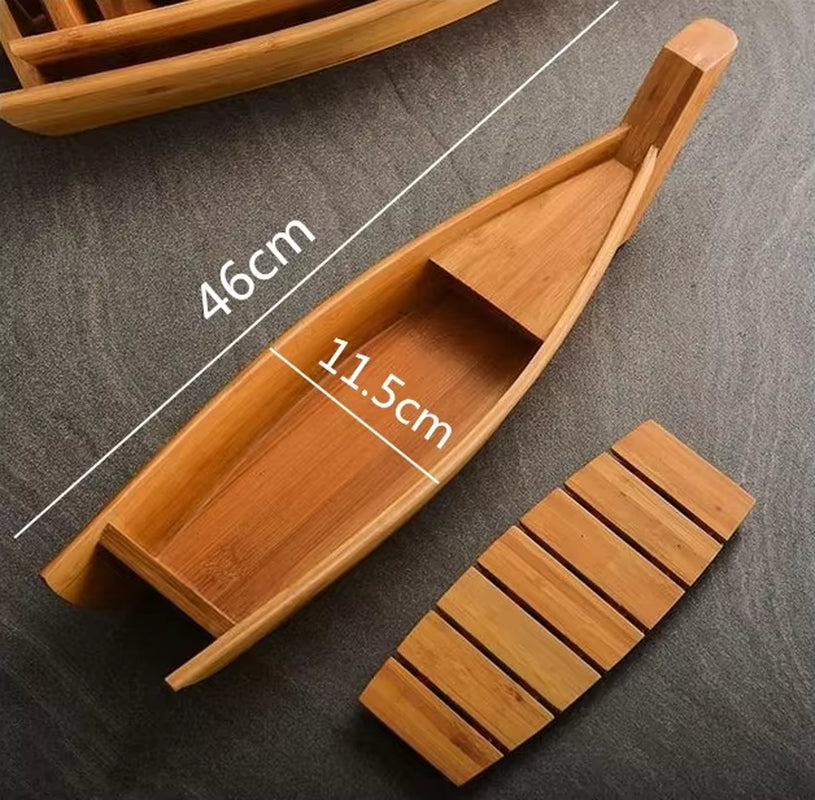 Japanese Cuisine Boats Sushi Tools Wood Handmade Simple Ship Sashimi Assorted Cold Dishes Tableware Bar Sushi Set Sushi