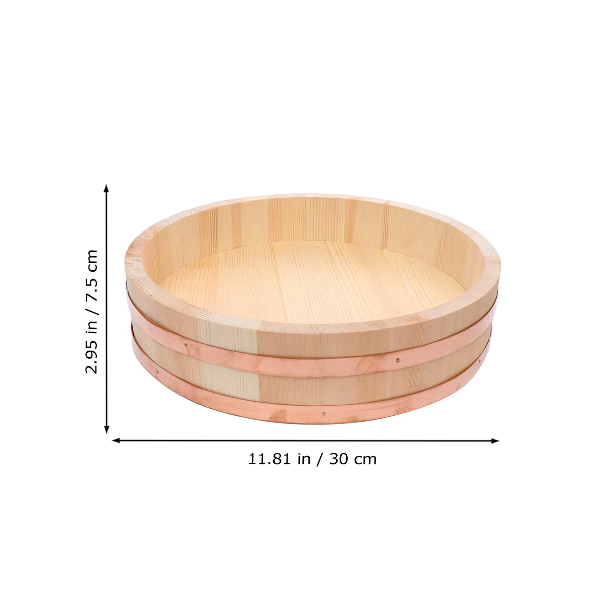 Japanese Rice Tub Sushi Bowl Serving Hangiri Wood Accessory Making Cooling Salad Salmon Oke Bucket Wooden Mixing Japanese