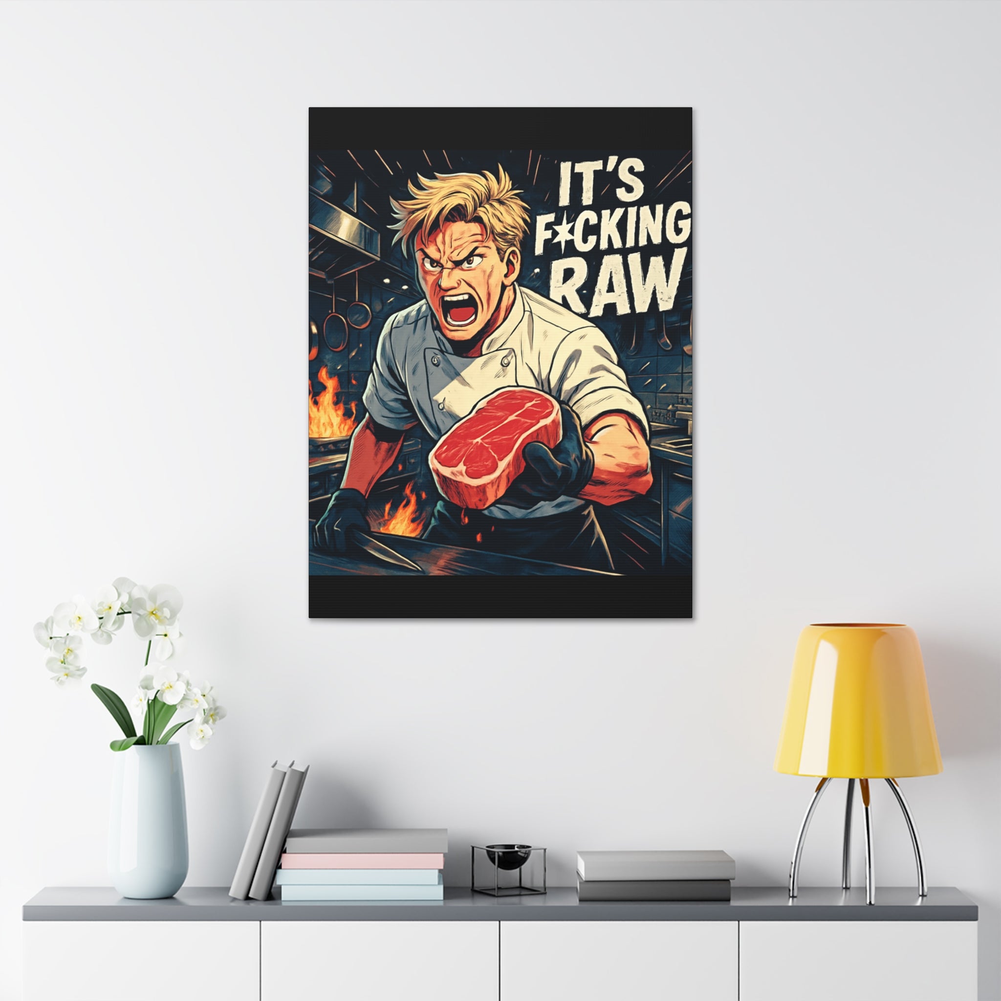 Culinary Canvas Wall Art - 'It's F*cking Raw'