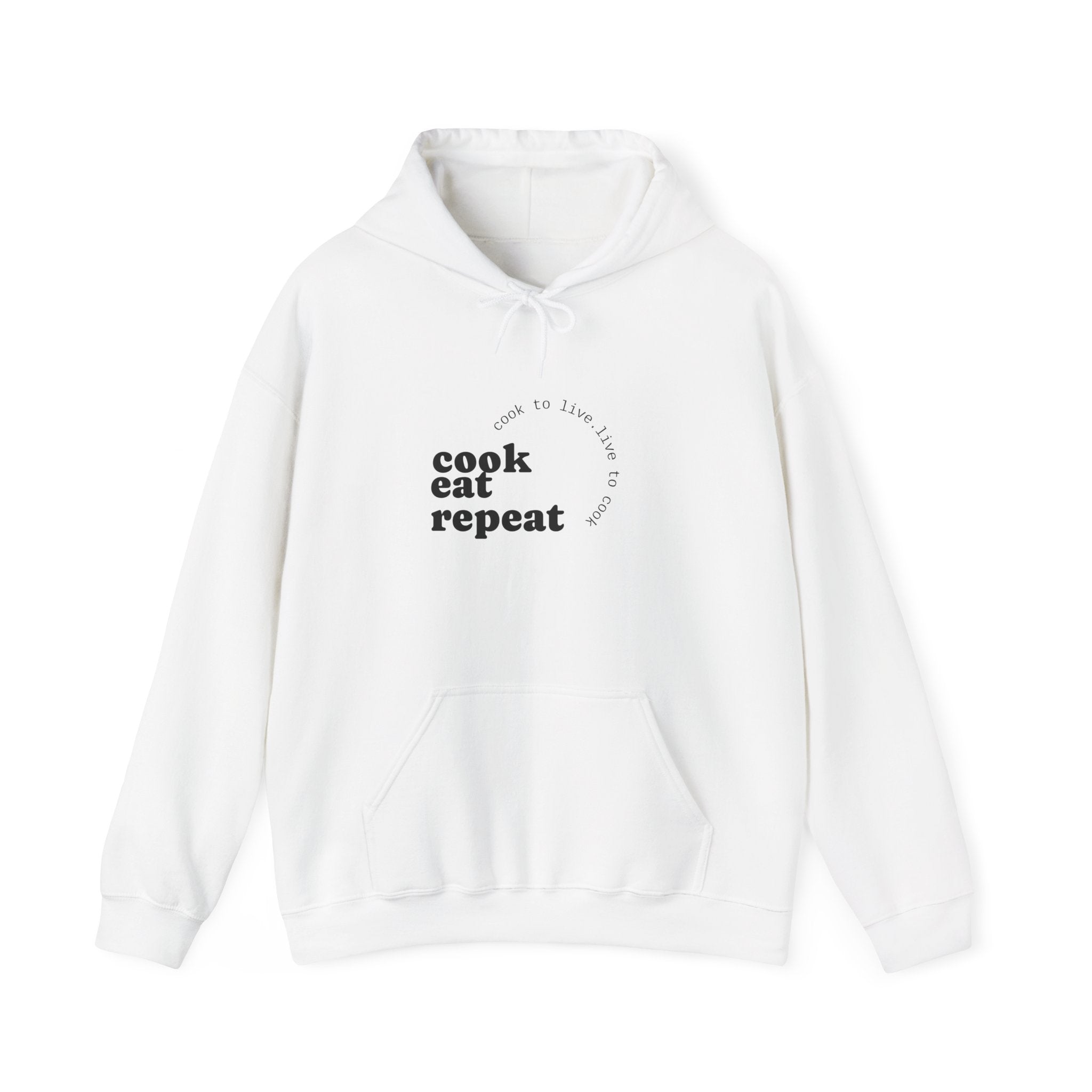 Cook, Eat, Repeat Hoodie - Unisex Heavy Blend Sweatshirt for Food Lovers