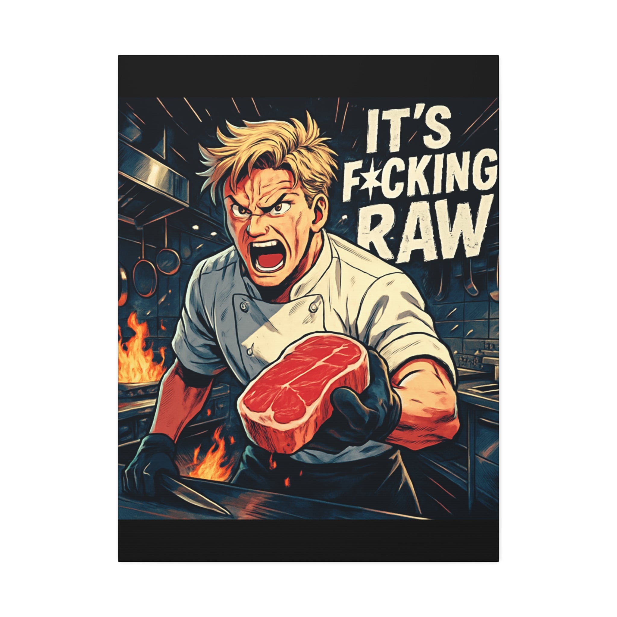 Culinary Canvas Wall Art - 'It's F*cking Raw'