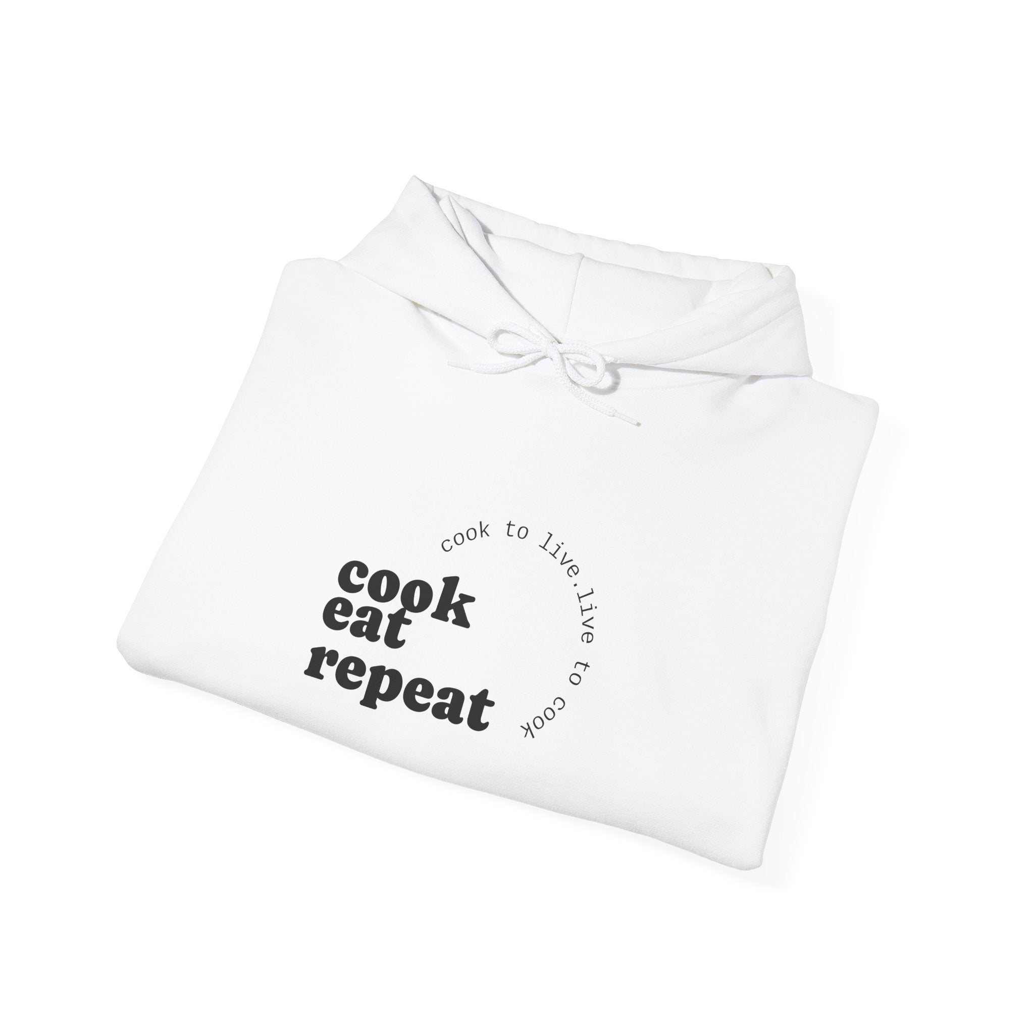 Cook, Eat, Repeat Hoodie - Unisex Heavy Blend Sweatshirt for Food Lovers