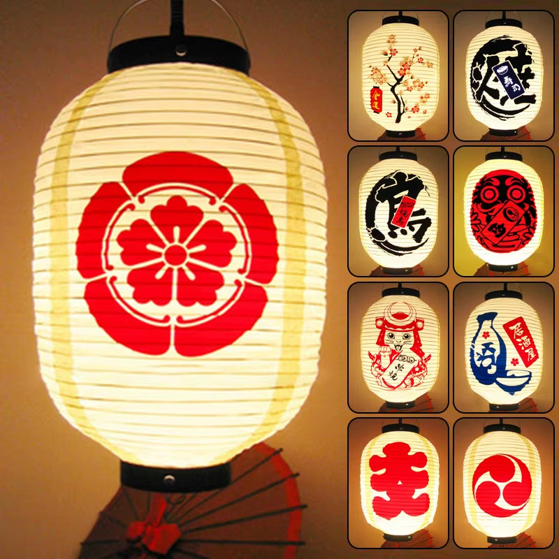 Japanese Sushi Lantern Restaurant Bar Advertising Lantern with Accessories Festival Izakaya Sushi Ramen Lanterns Hanging Decor