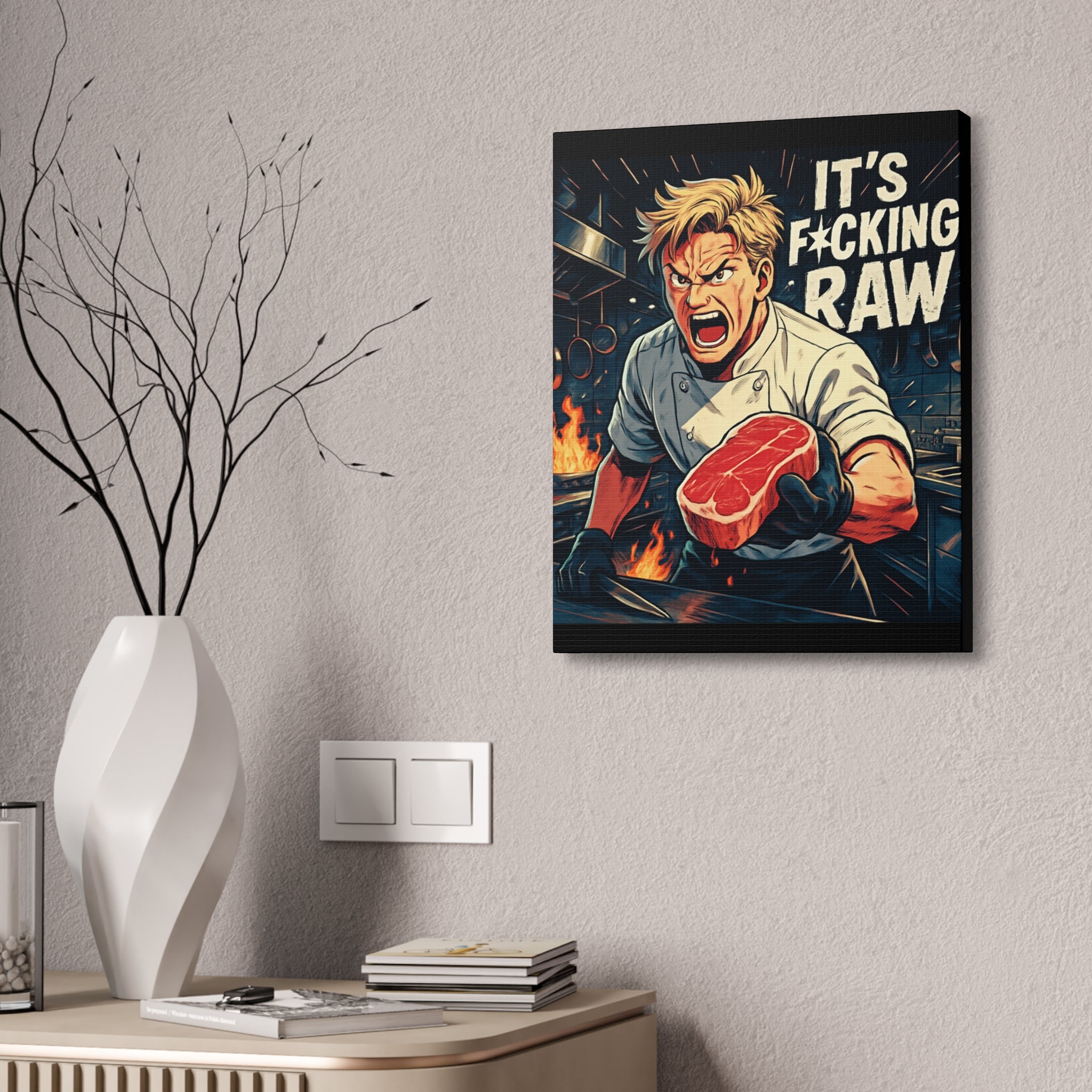 Culinary Canvas Wall Art - 'It's F*cking Raw'