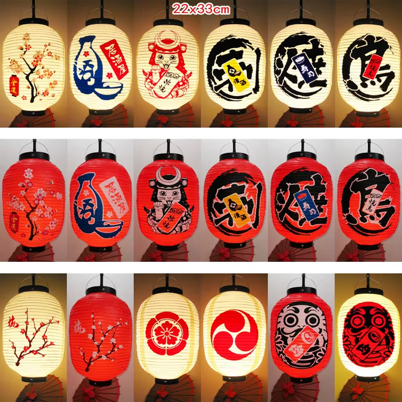 Japanese Sushi Lantern Restaurant Bar Advertising Lantern with Accessories Festival Izakaya Sushi Ramen Lanterns Hanging Decor
