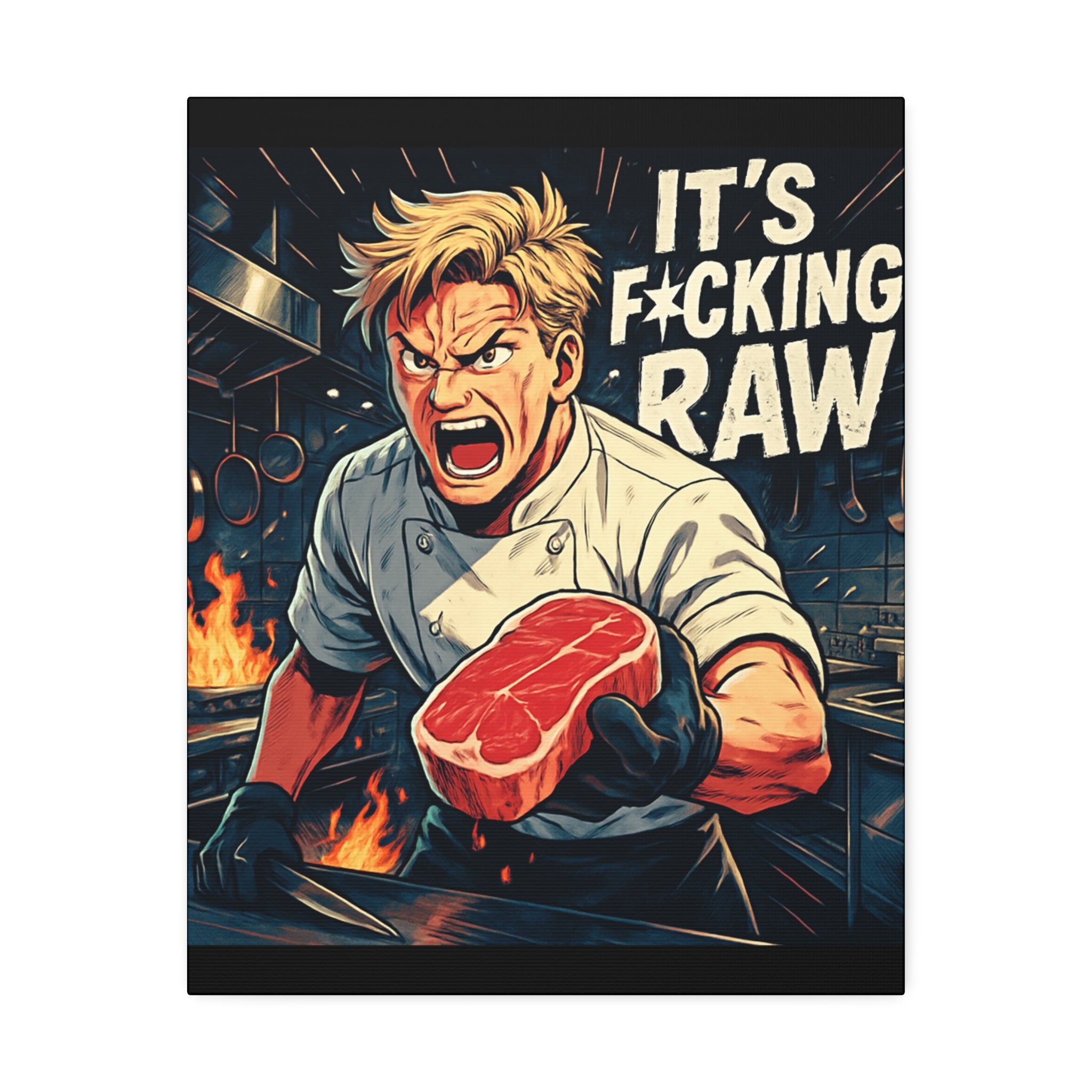 Culinary Canvas Wall Art - 'It's F*cking Raw'