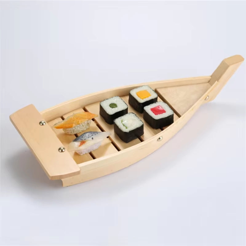 Japanese Cuisine Boats Sushi Tools Wood Handmade Simple Ship Sashimi Assorted Cold Dishes Tableware Bar Sushi Set Sushi