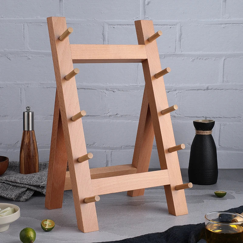 Japanese Kitchen Knife Holder Eco Friendly Natural Beech Wood 5Layers Splice Block Kitchen Knife Set Holder