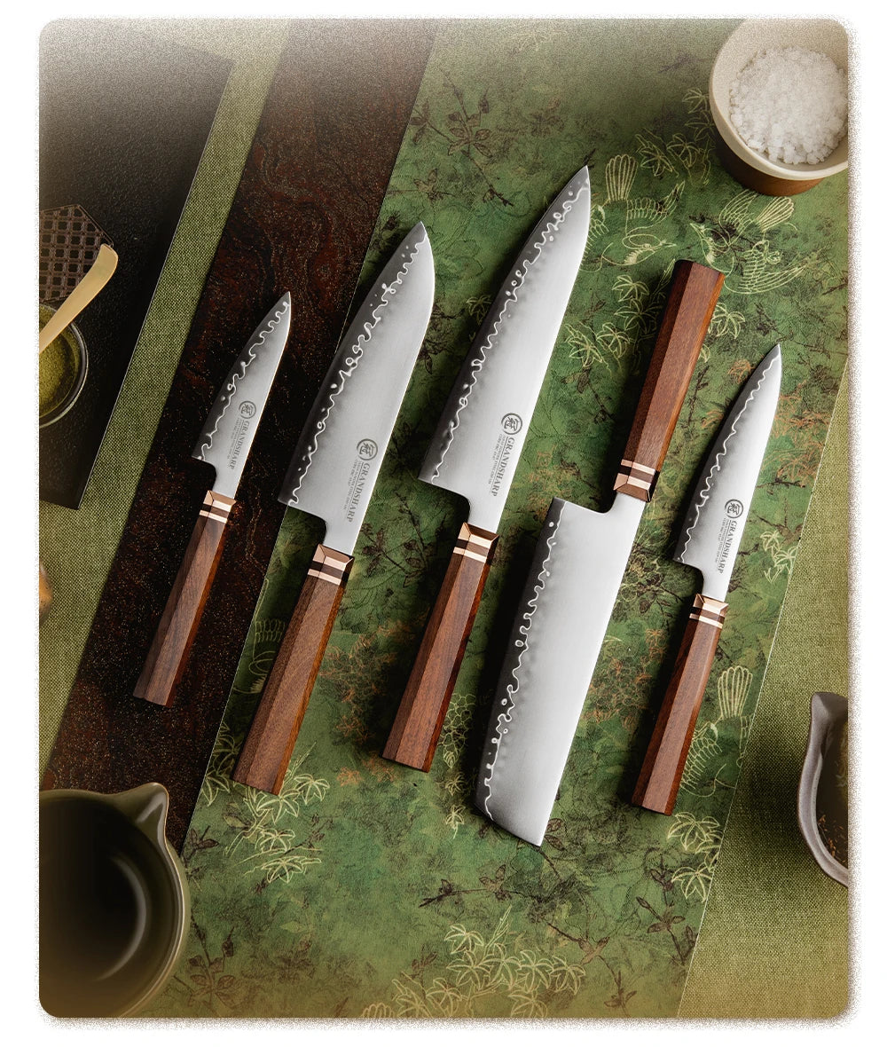 Nezhari Japanese Chef Knife Collection - Premium 6-Piece ZDP189 Steel Set