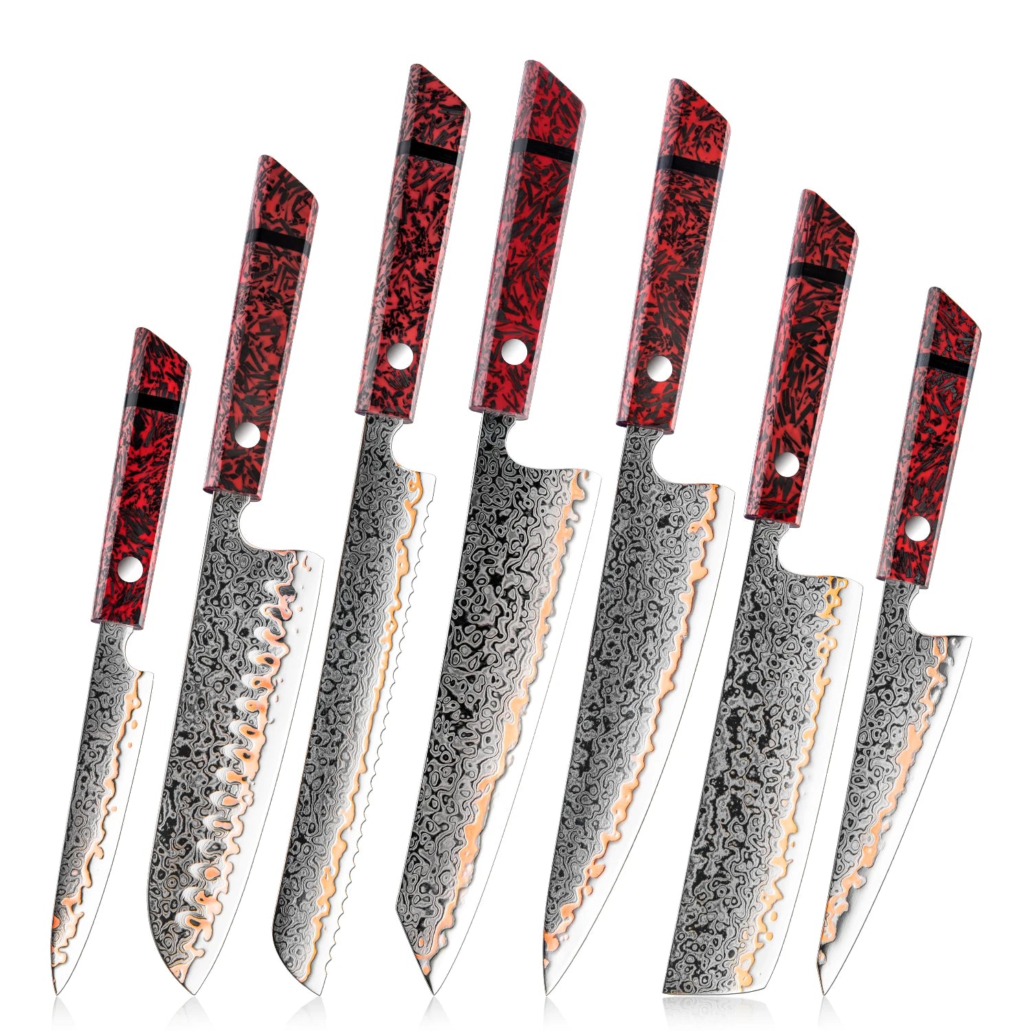 Akaryu japanese knives Damascus steel collection