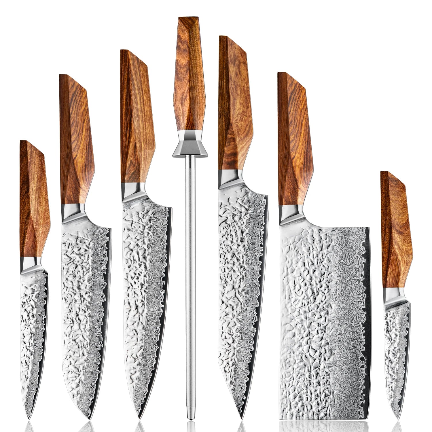 Pakka Damascus kitchen knives set of 7