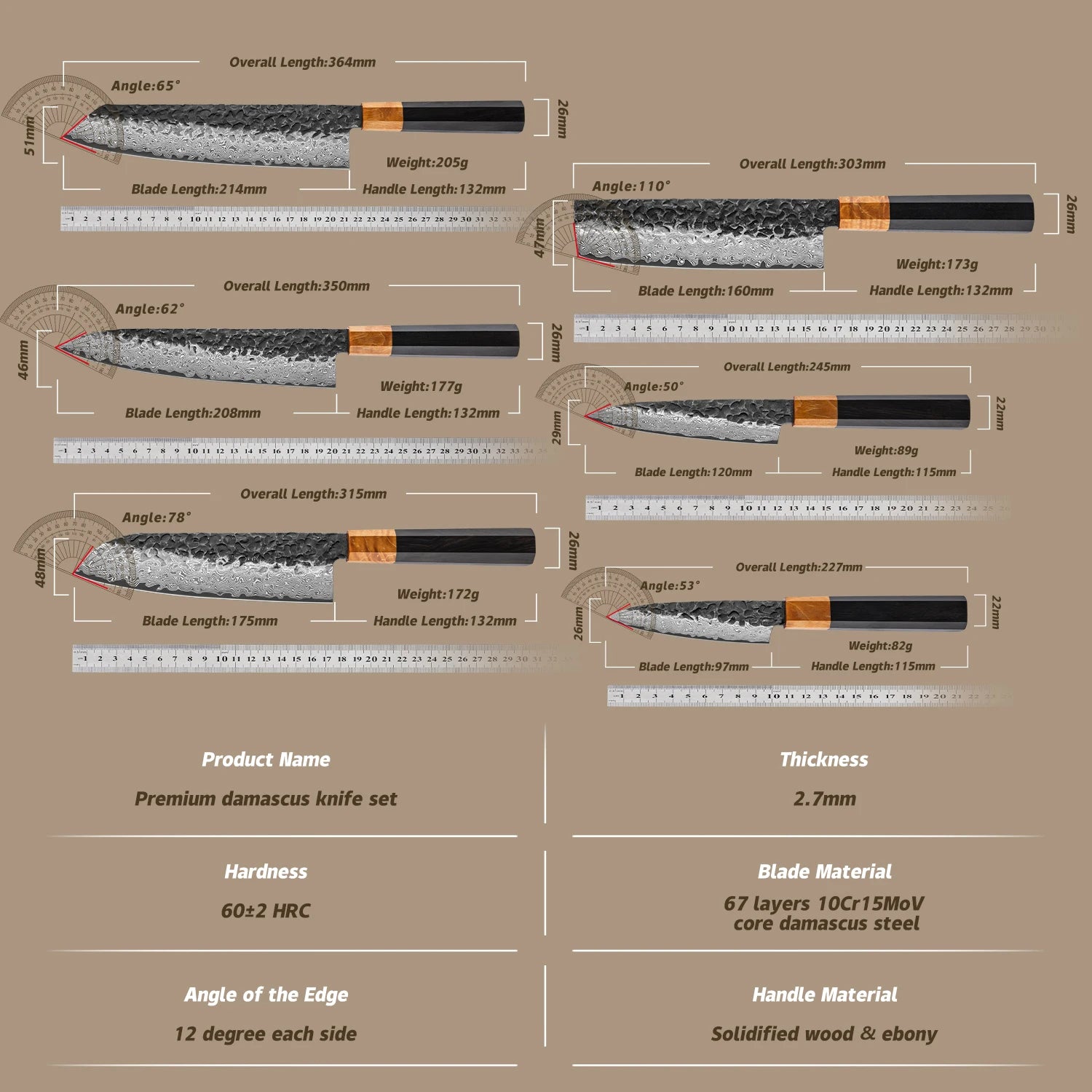 Akai Japanese damascus collection