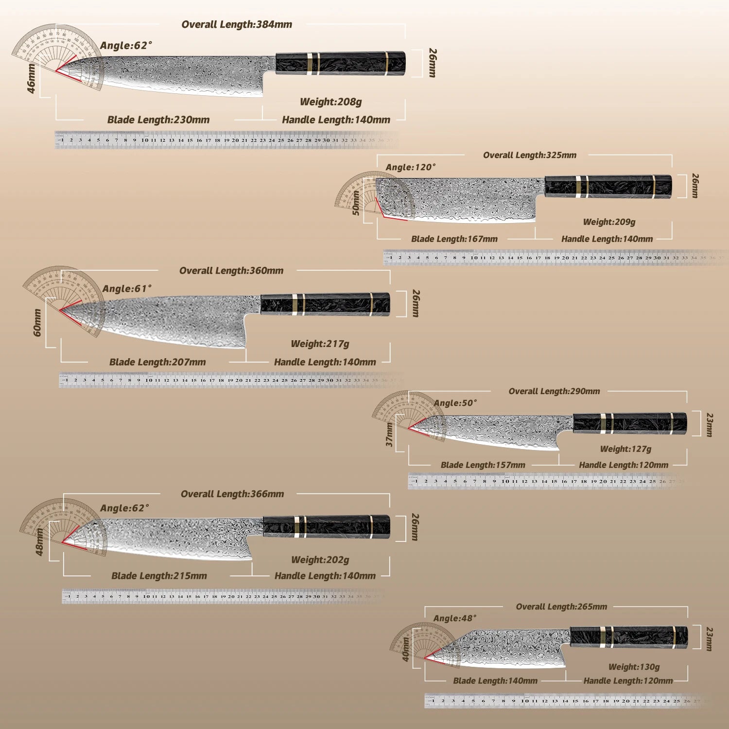 Amaterasu Damascus steel collection 2.0