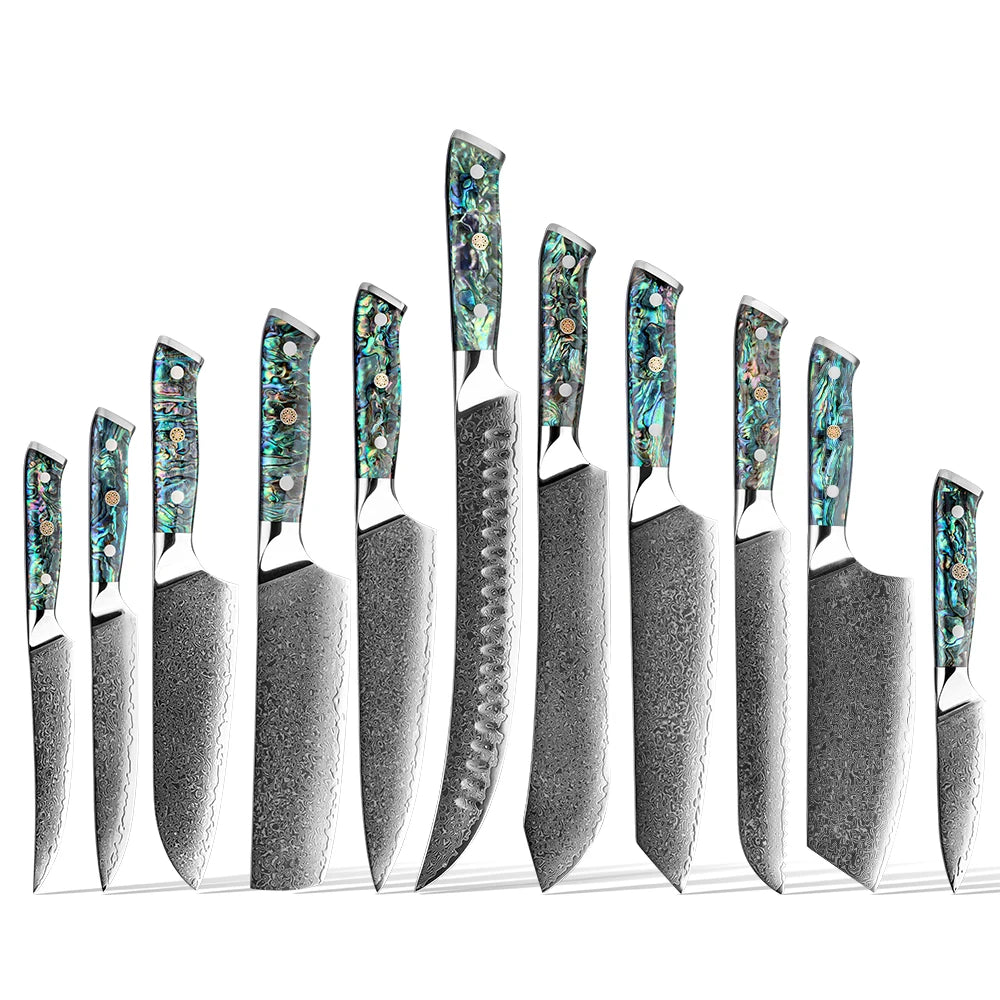 Mizukiri kitchen knives Damascus steel collection