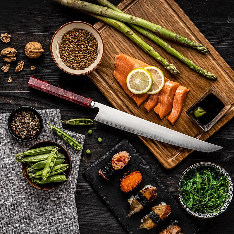 Shinku Sakimaru Sushi Knife Red Resin