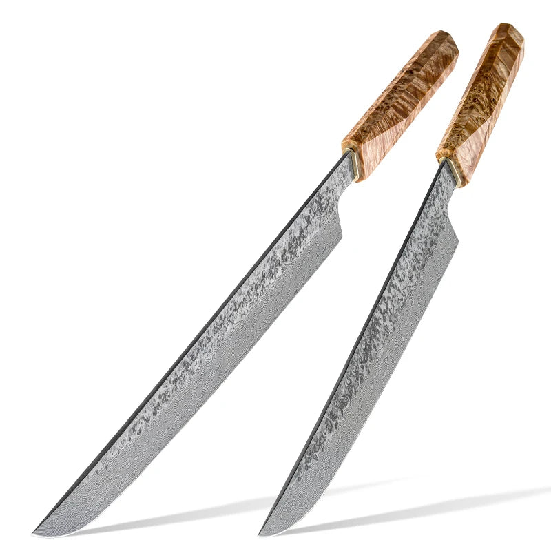 Kurosaki Yanagiba Damascus Steel Set - Professional 2-Piece Sushi Knife Collection