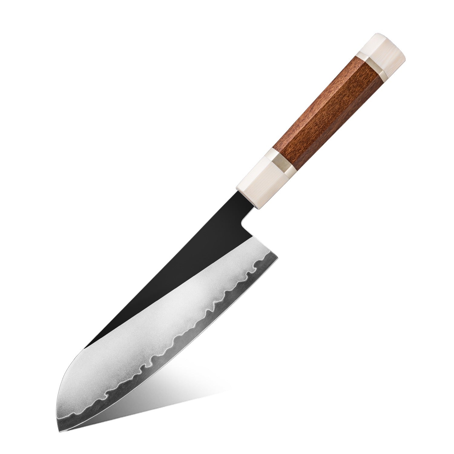 Inari Okami Santoku 175mm Damascus Steel Knife - Mirror Polish Japanese