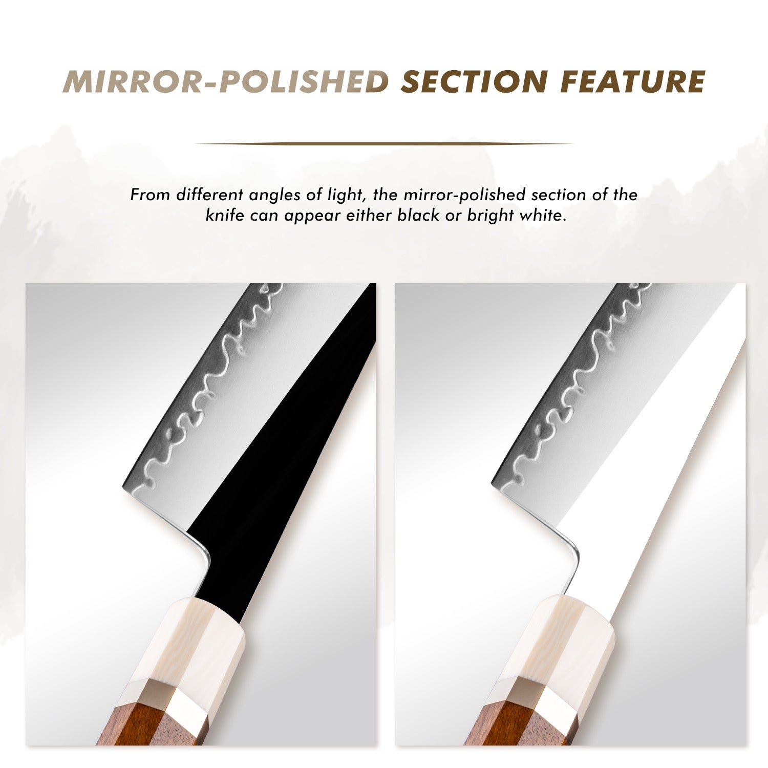 Inari Okami Nakiri 165mm High-Carbon Steel Vegetable Knife - Mirror Polish with Mkuruti Wood Handle