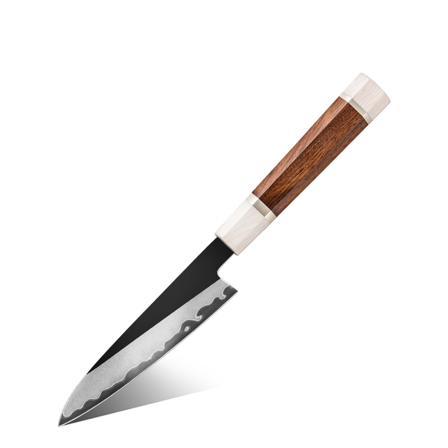 Inari Okami 120mm Damascus Steel Kitchen Knife - Mirror Polish Japanese Utility Knife