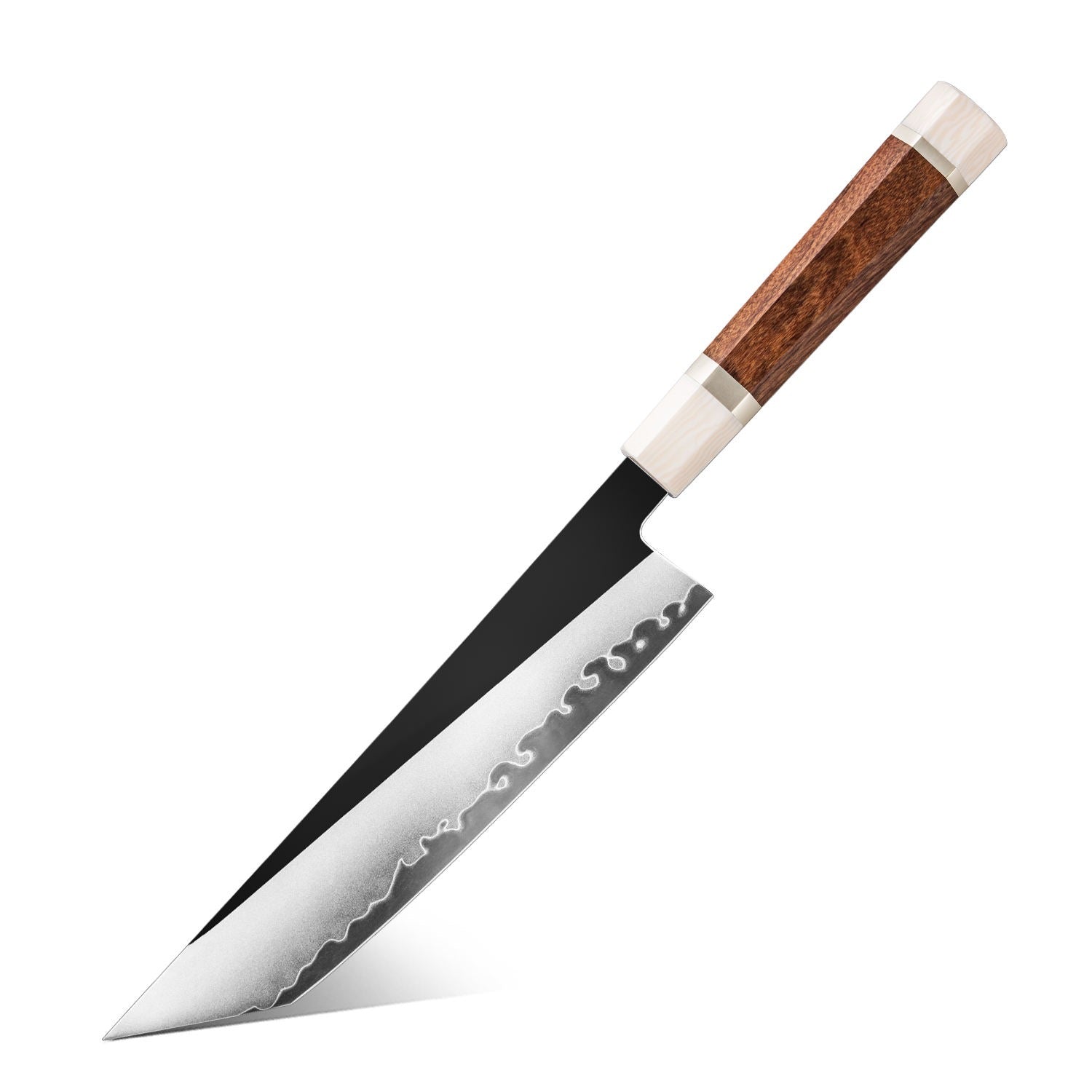Inari Okami Sakimaru 200mm Damascus Steel Chef Knife - Mirror Polish Japanese Blade