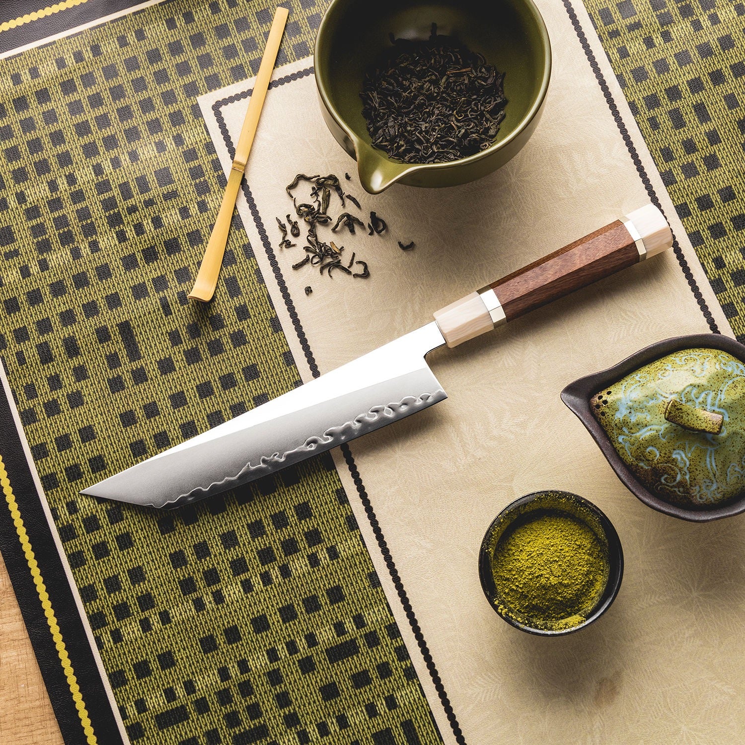 Inari Okami Sakimaru 200mm Damascus Steel Chef Knife - Mirror Polish Japanese Blade