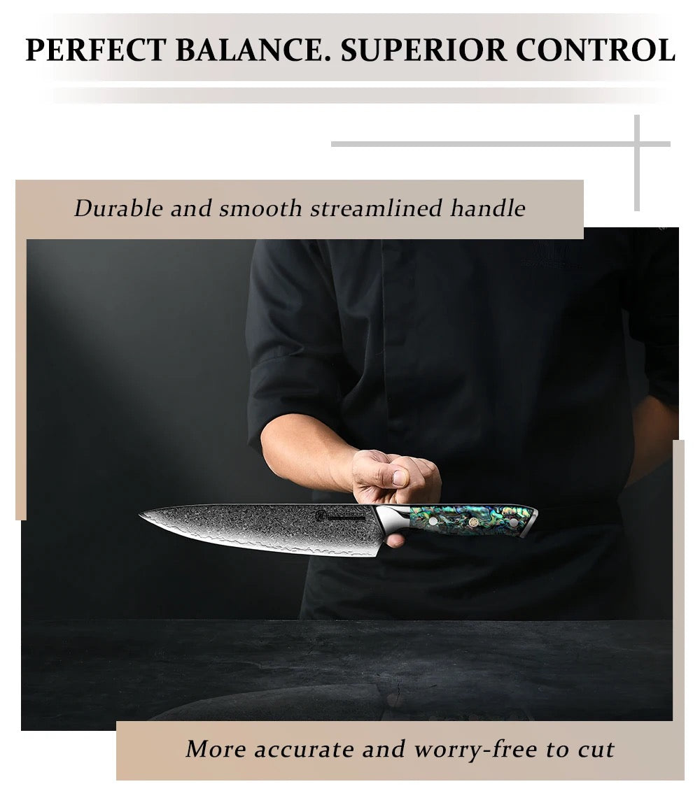 Mizukiri Damascus Steel Knife Collection - Premium 11-Piece Blue Handle Set