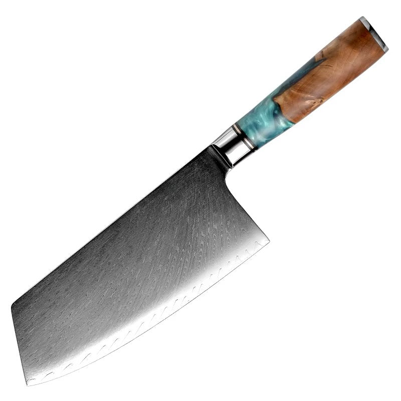 Knife with a wooden handle on a white background