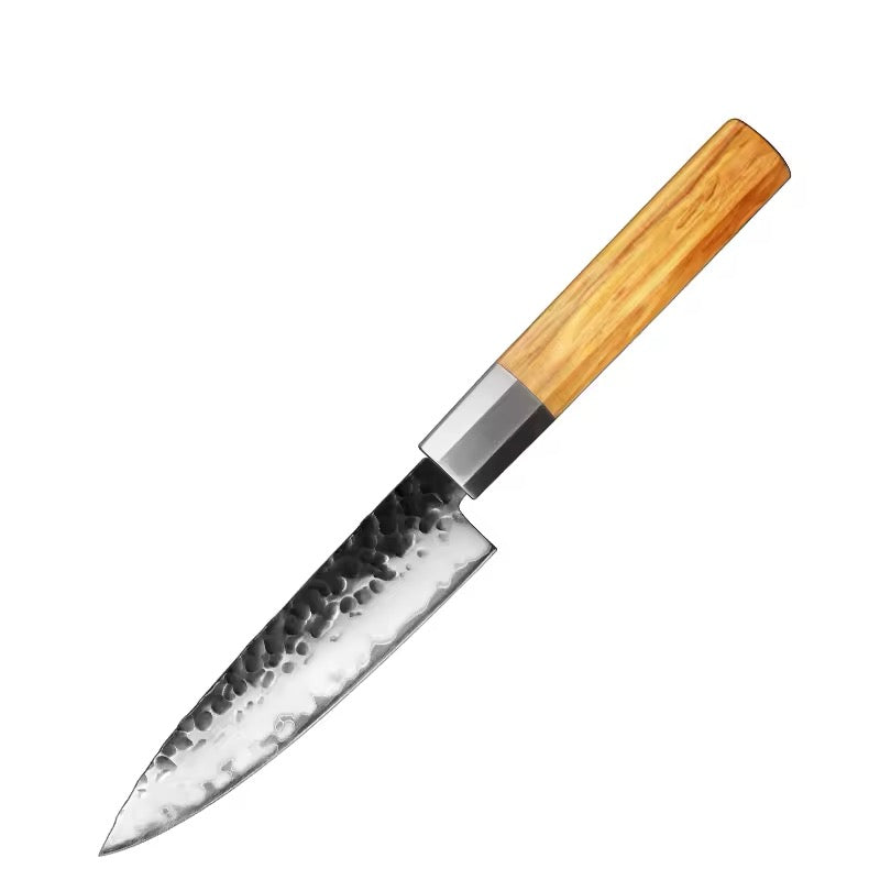 AUS-10 Damascus Knife Set - 5 Piece Collection with Olive Wood Handles