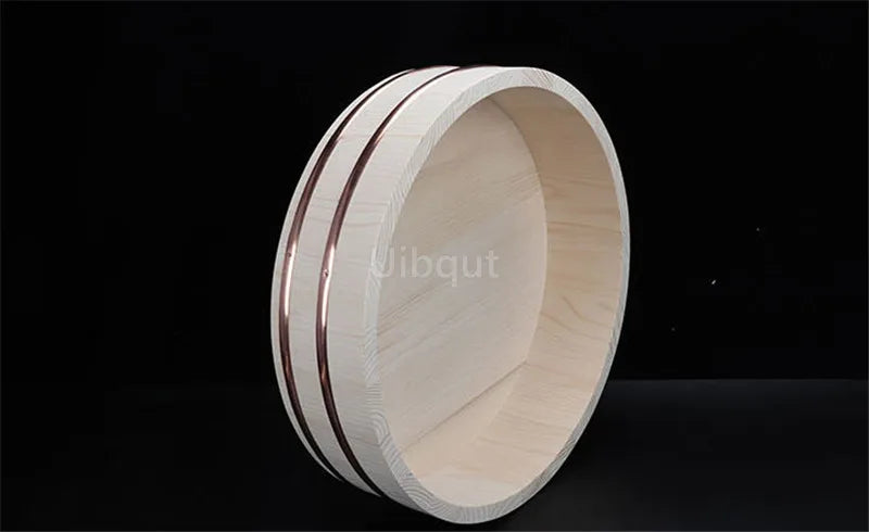 Korean food Japanese style copper edge basin big bowl bucket Cuisine Bibimbap sashimi sushi wooden barrel mixing rice wood spoon