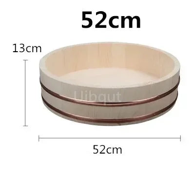 Korean food Japanese style copper edge basin big bowl bucket Cuisine Bibimbap sashimi sushi wooden barrel mixing rice wood spoon
