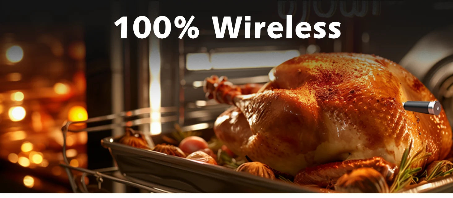 Wireless Bluetooth Meat Thermometer IP67 Waterproof Probes with LCD Screen Booster Rechargeable for Grilling Smoker BBQ Oven