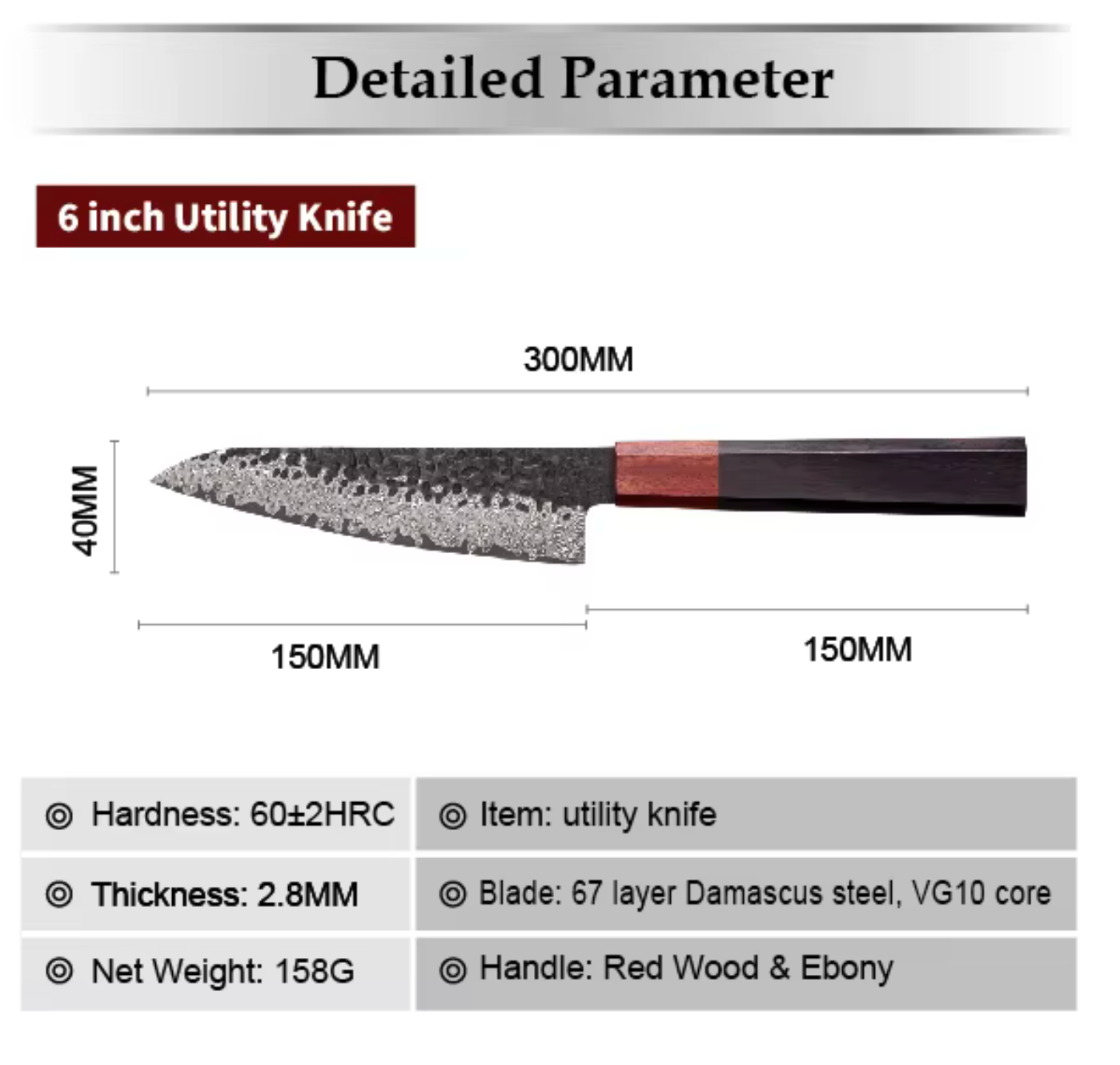 Utility knife carbon steel 150mm AKAI  series