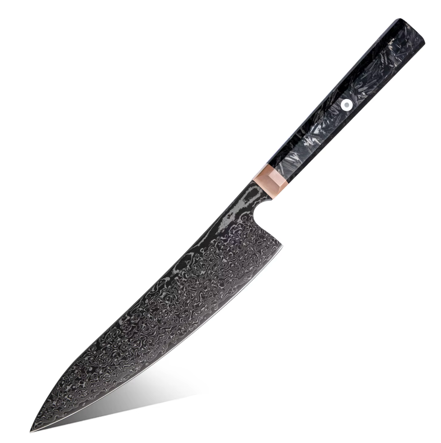 Kaizen Damascus Kitchen Knife Collection - Premium 5-Piece Black Handle Set