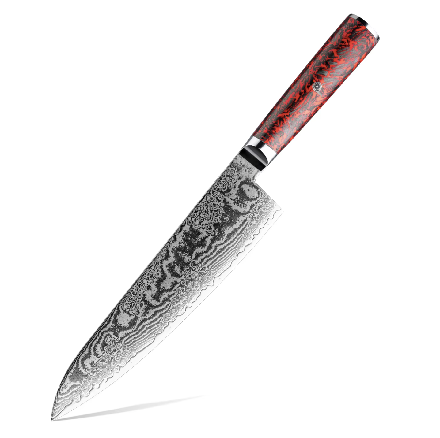 Kagero Damascus Kitchen Knife Series - Premium 6-Piece Red Handle Collection