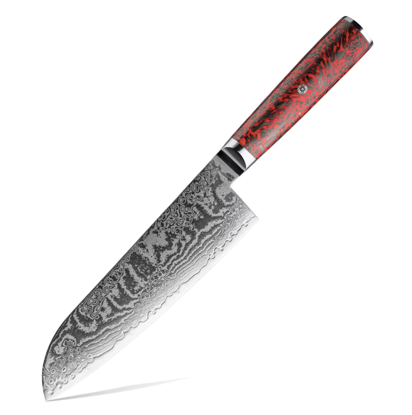 Kagero Damascus Kitchen Knife Series - Premium 6-Piece Red Handle Collection