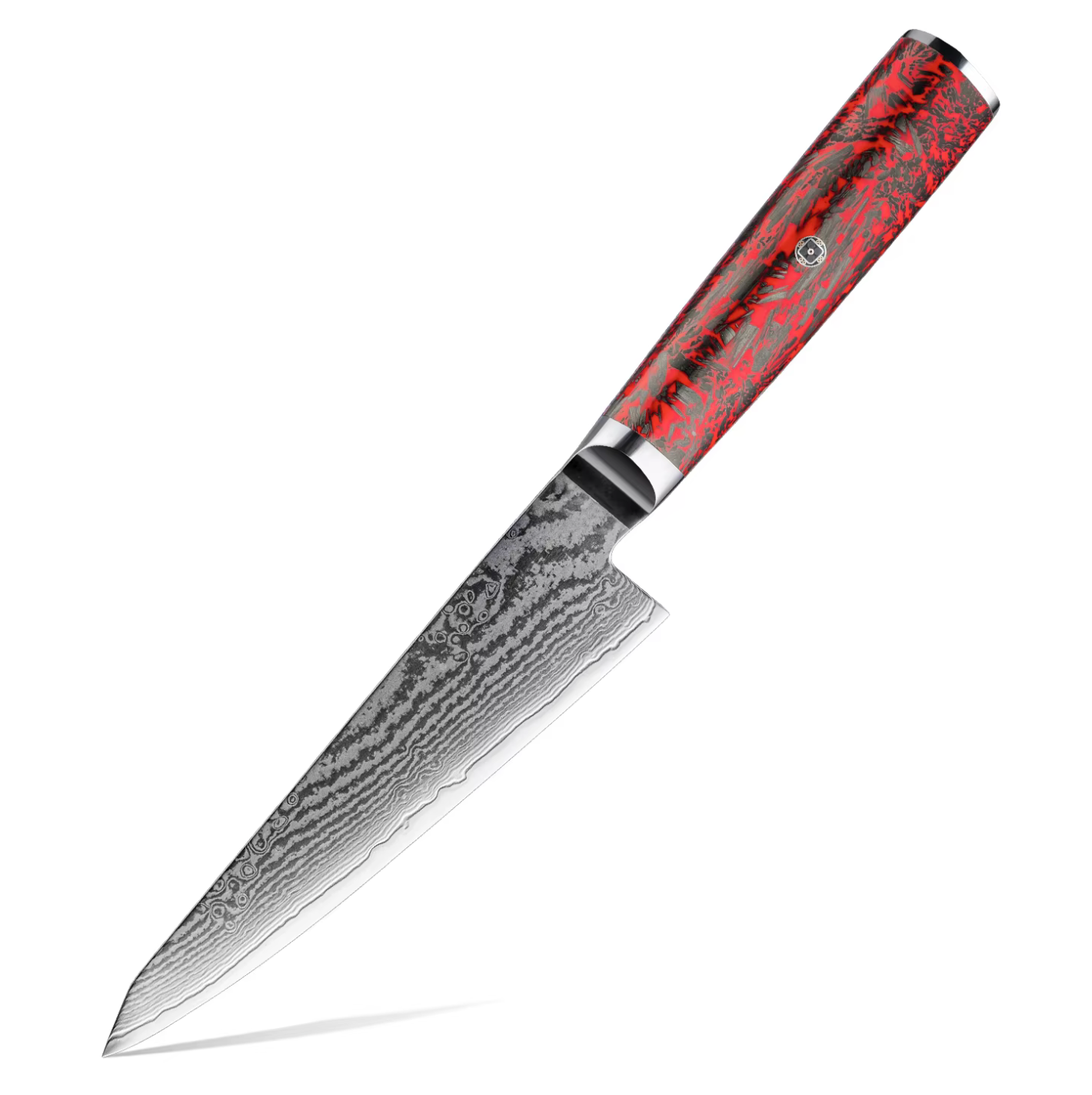 Kagero Damascus Kitchen Knife Series - Premium 6-Piece Red Handle Collection