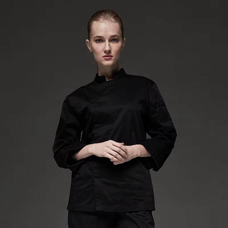 High Quality Chef Jacket Long Sleeve Unisex Kitchen Cooking Uniform Restaurant Cafe Bakery Shop Barber Shop Waiter Work Shirt