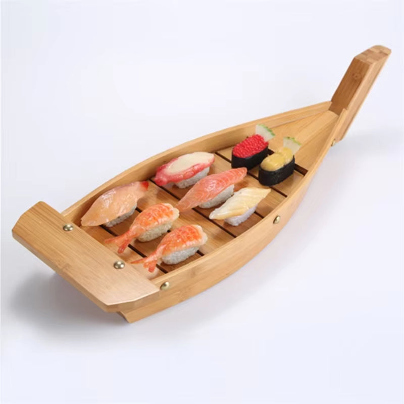 Japanese Cuisine Boats Sushi Tools Wood Handmade Simple Ship Sashimi Assorted Cold Dishes Tableware Bar Sushi Set Sushi