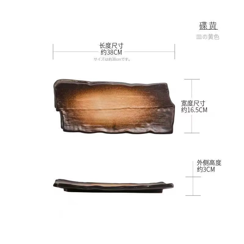 Large Ceramic Plates, Large Size Plates, Sushi Plates, Barbecue Wings Plates and Creative Rectangular Cumin Ribs Flat Plates