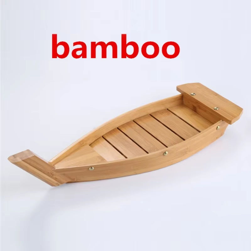 Japanese Cuisine Boats Sushi Tools Wood Handmade Simple Ship Sashimi Assorted Cold Dishes Tableware Bar Sushi Set Sushi