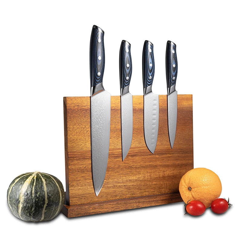 Wood Kitchen Knife Block Magnetic